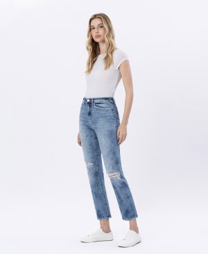 West Side – High Rise Crop Straight Jeans