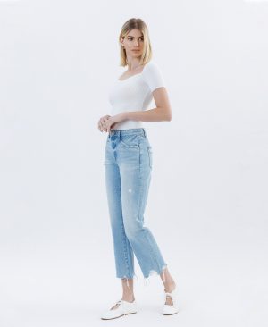 Angie – High Rise Rigid Crop Straight Jeans