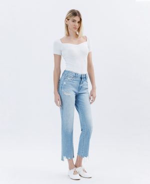 Angie – High Rise Rigid Crop Straight Jeans