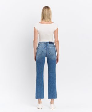 Congratulations – Distressed High Rise Ankle Straight Jeans