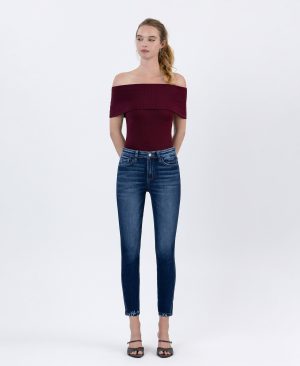 Catch the Breeze – High Rise Forward Outseam Crop Skinny Jeans
