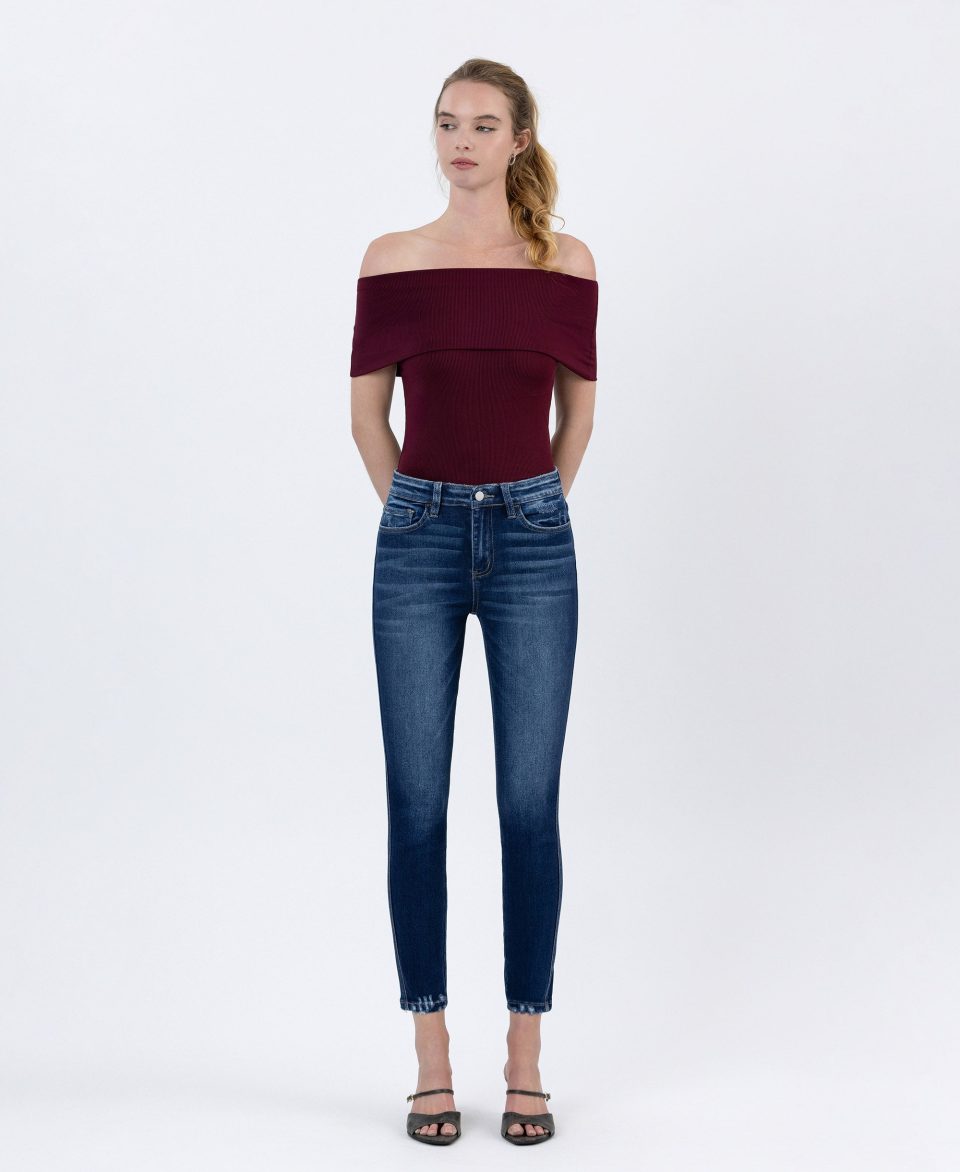 Catch the Breeze - High Rise Forward Outseam Crop Skinny Jeans