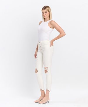 Exhilaration – High Rise Button Up Skinny Jeans