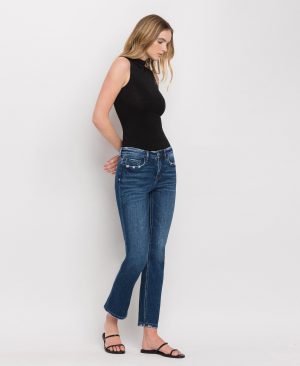 Wax Plant – Mid Rise Ankle Slim Straight Jeans