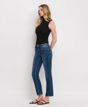 Wax Plant – Mid Rise Ankle Slim Straight Jeans