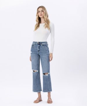 Punctual – High Rise Distressed Dad Jeans