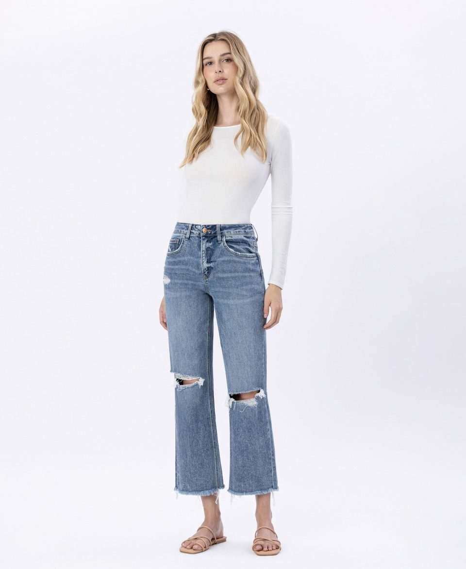 Punctual - High Rise Distressed Dad Jeans