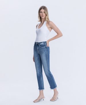 Congenial – Mid Rise Crop Slim Straight Jeans