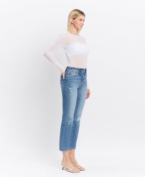Excellant – High Rise Slim Straight Jeans