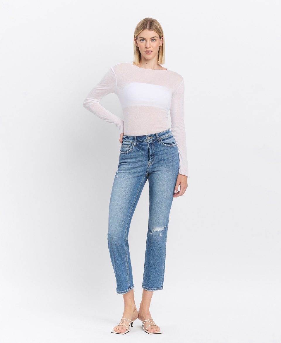 Excellant - High Rise Slim Straight Jeans