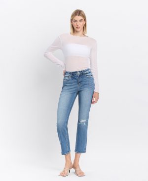 Excellant – High Rise Slim Straight Jeans
