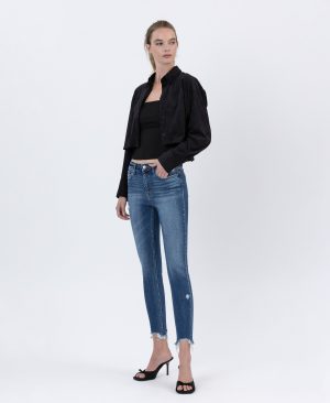 Counter Attack – High Rise Crop Skinny Jeans