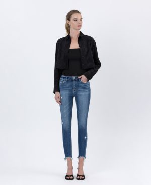 Counter Attack – High Rise Crop Skinny Jeans