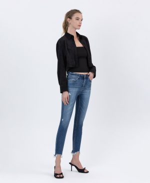 Counter Attack – High Rise Crop Skinny Jeans