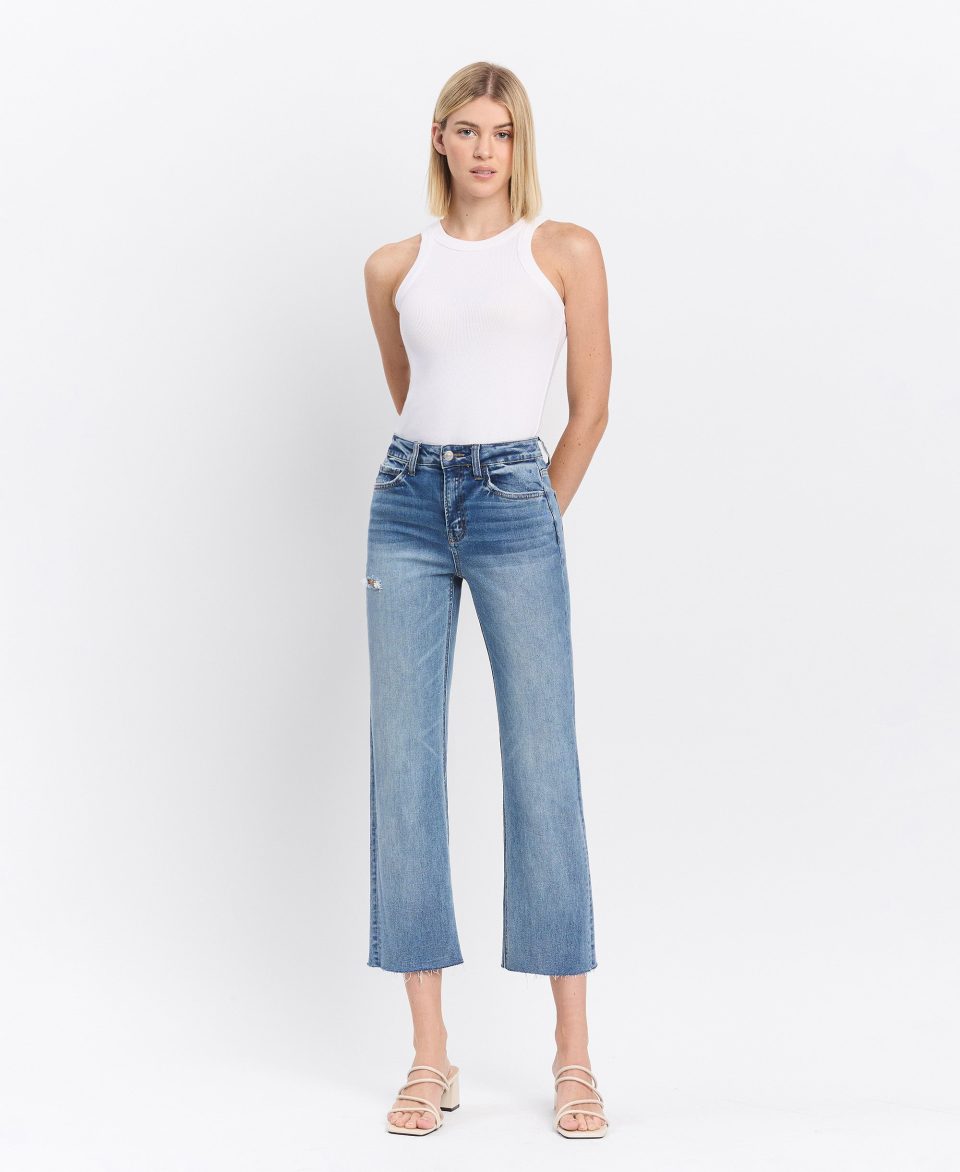 Worked - High Rise Crop Straight Jeans