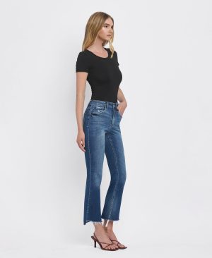 Ingenuity – High Rise Step Hem Cropped Flare Jeans