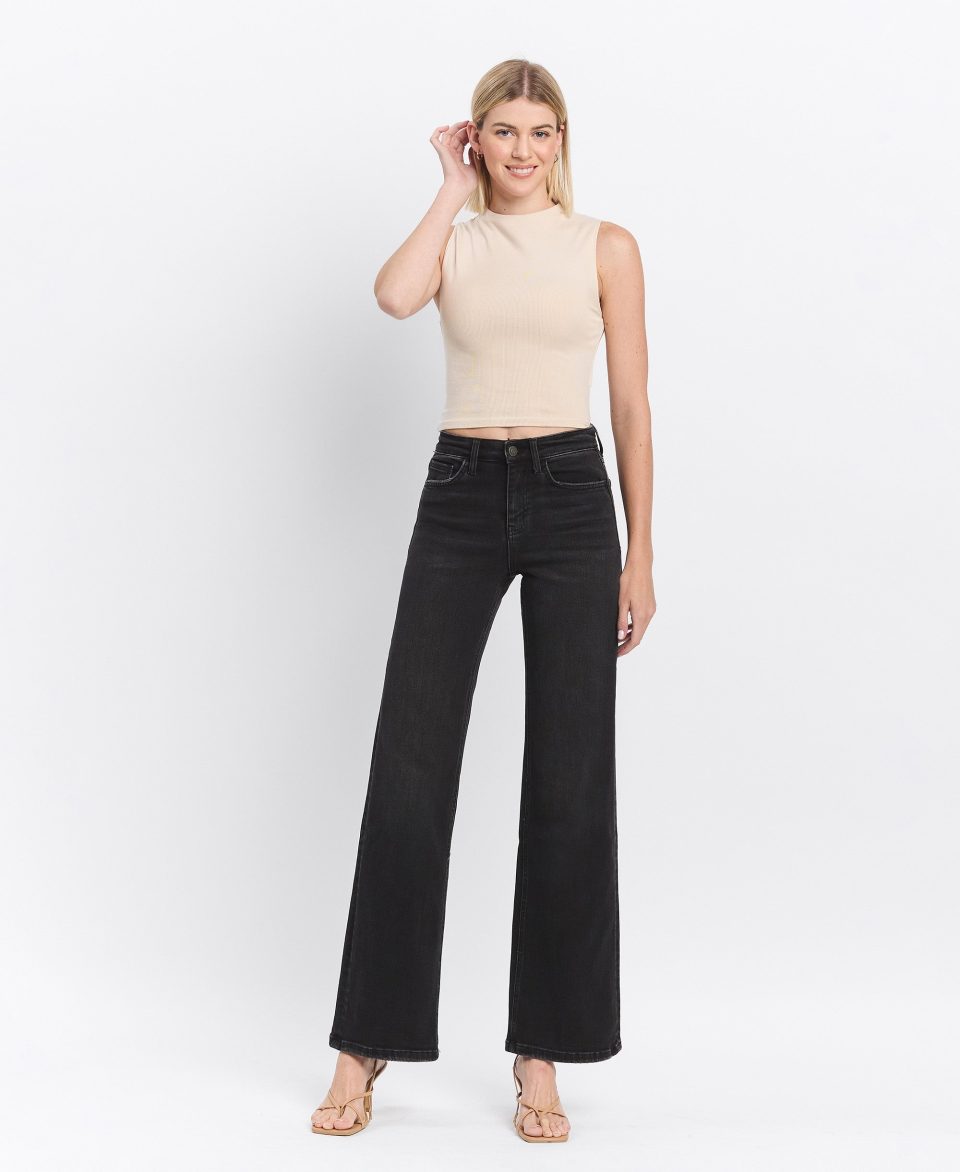 Encourage - High Rise Loose Fit Wide Jeans