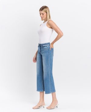 Beckoned – High Rise Crop Wide Leg Jeans