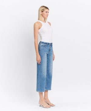 Beckoned – High Rise Crop Wide Leg Jeans
