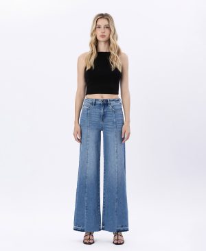 Resolute – Super High Rise Split Seam Wide Leg Jeans