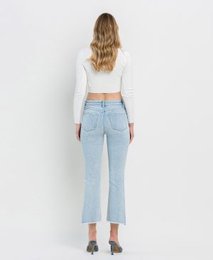 Parade – High Rise Slant Raw Hem Crop Flare Jeans