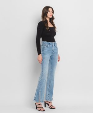 Amenity – High Rise Split Hem Flare Jeans