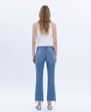 Panoramic – High Rise Distressed Hem Kick Flare Jeans