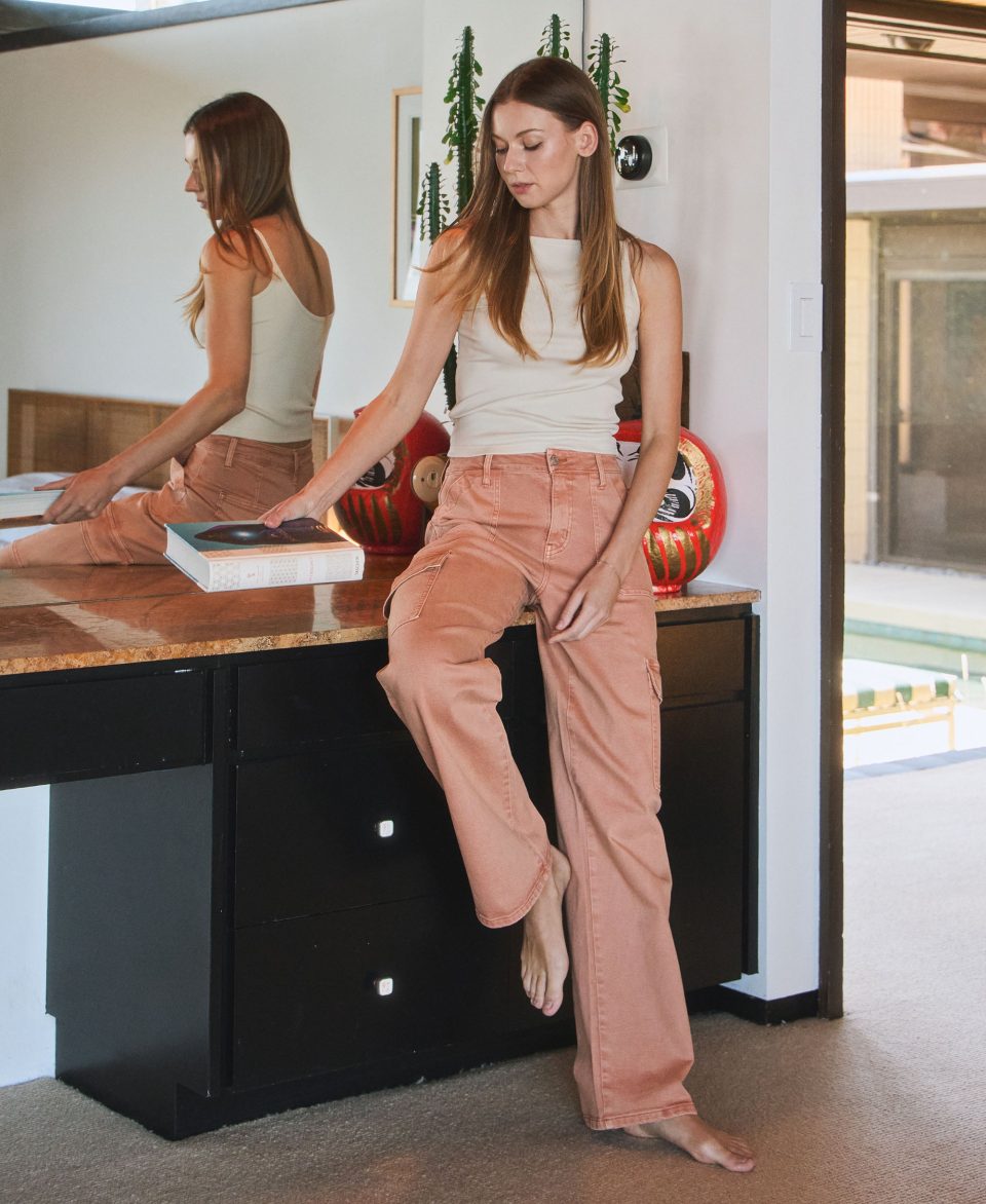 Cork - High Rise Utility Cargo Vintage Wide Leg Jeans