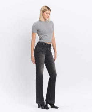 Regenerate – High Rise Patch Pocket Flare Jeans