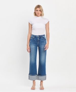 Blue Fairy – Super High Rise 90’s Vintage Cuffed Flare Jeans