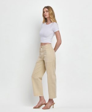 Vintage Beige – Super High Rise Barrel Jeans