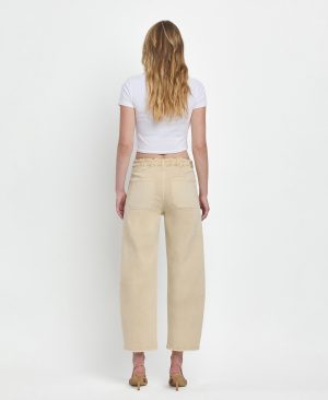 Vintage Beige – Super High Rise Barrel Jeans