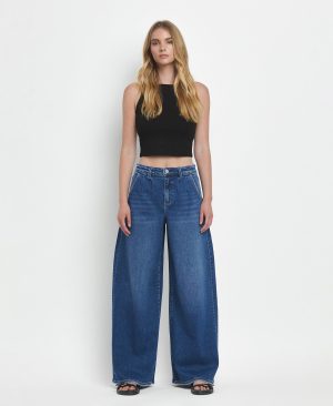 Arosa – Super High Rise Pleated Wide Leg Jeans