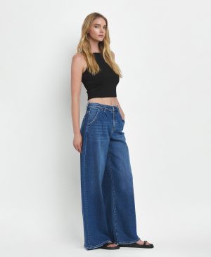 Arosa – Super High Rise Pleated Wide Leg Jeans