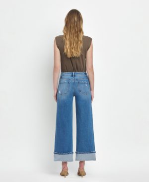 Moorland – High Rise Cuffed Wide Leg Jeans