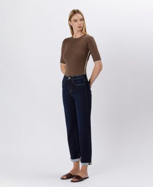 Time Away – High Rise Cuffed Crop Straight Jeans