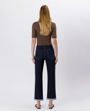 Time Away – High Rise Cuffed Crop Straight Jeans