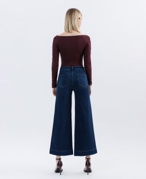 Unassuming – High Rise Ankle Wide Leg Jeans