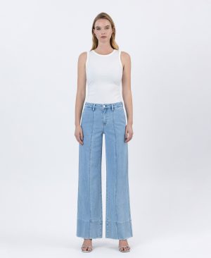 Waterfall – High Rise Side Pocket Trouser Wide Leg Jeans
