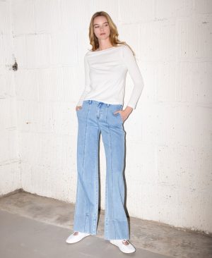 Waterfall – High Rise Side Pocket Trouser Wide Leg Jeans
