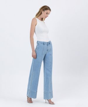 Waterfall – High Rise Side Pocket Trouser Wide Leg Jeans