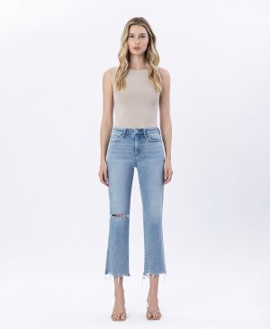 Olivers Twist – High Rise Distressed Crop Straight Jeans