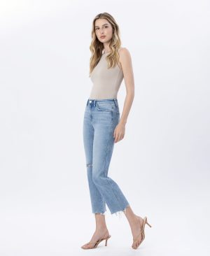 Olivers Twist – High Rise Distressed Crop Straight Jeans