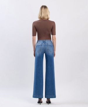 Lottery – High Rise Trouser Hem Wide Leg Jeans