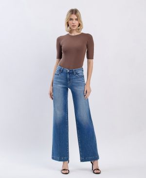 Lottery – High Rise Trouser Hem Wide Leg Jeans