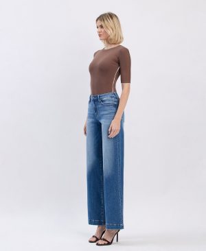 Lottery – High Rise Trouser Hem Wide Leg Jeans