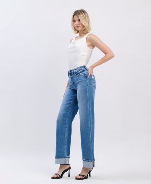 Westbury – High Rise Cuffed Wide Leg Jeans