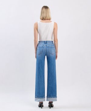 Westbury – High Rise Cuffed Wide Leg Jeans