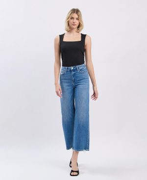 Blue Soul – High Rise Crop Wide Leg Jeans