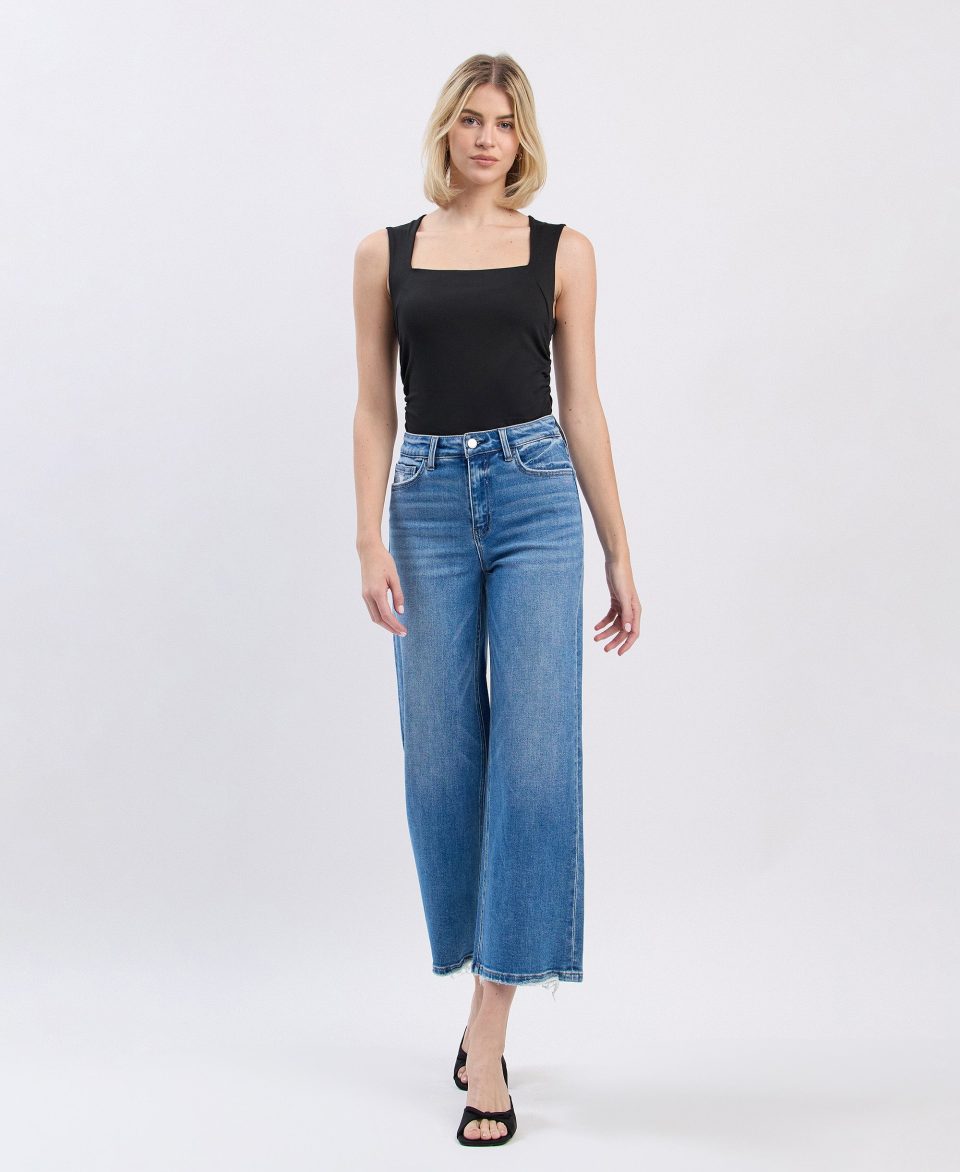 Blue Soul - High Rise Crop Wide Leg Jeans